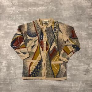 Vintage 3D Knit Button Up Sweater